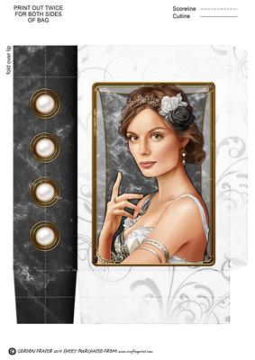 Art Deco Lady Athena Mini Bag White