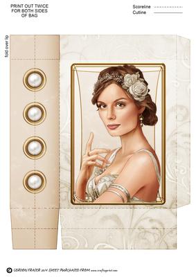 Art Deco Lady Athena Mini Bag Cream