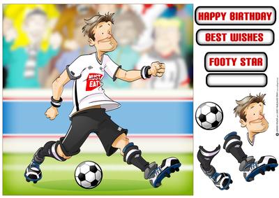 Football Dude Black, Red, White 8x8 Quick Card