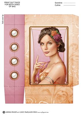 Art Deco Lady Athena Mini Bag Peach