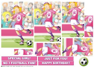 Pink and Purple Football Girl Pyramid.