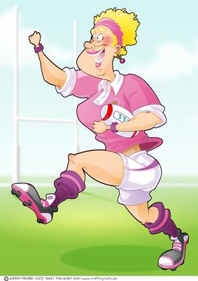 Rugby Lady Pink and Purple A4.