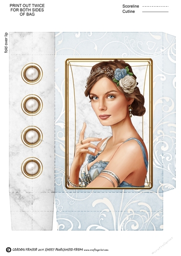 Art Deco Lady Athena Mini Bag Light Blue