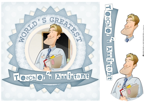Teaching Assistant Dude Shabby 8x8 Quick Card