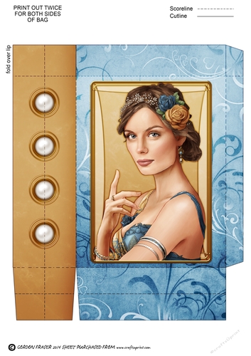 Art Deco Lady Athena Mini Bag Dark Blue