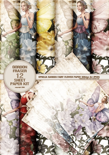 Ophelia Flowers 12 Sheet Paper Kit