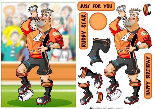 Rugby Dude: Orange, Black Stripes