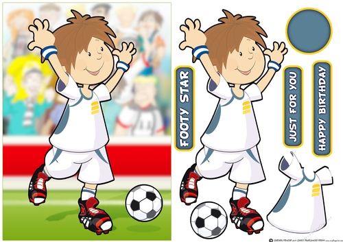 Mini Footballer Dude White and Blue