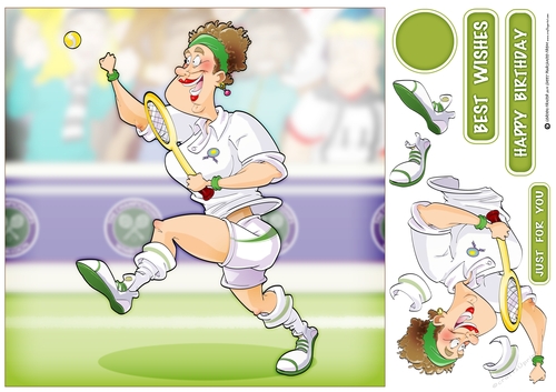Tennis Dudess 8x8 Quick Card