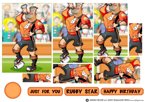 Rugby Dude: Orange, Black Stripes Pyramid