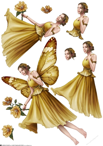 Ophelia Gold Decoupage Sheet