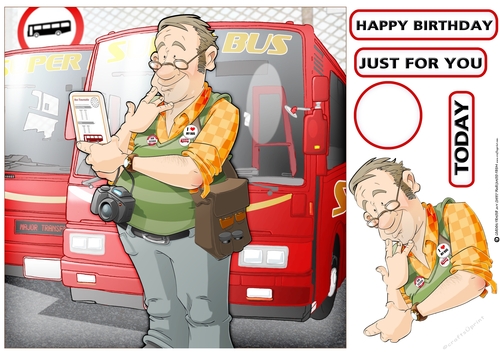 Bus Spotter Dude 1 8x8 Quick Card
