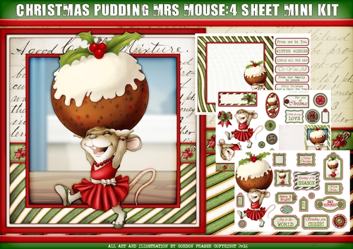 Mrs Christmas Pudding Mouse 4 Sheet Mini Kit