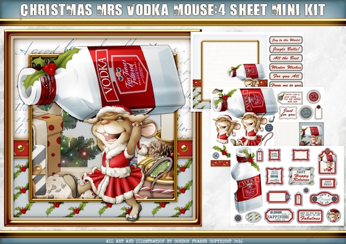 Mrs Christmas Vodka Mouse 4 Sheet Mini Kit