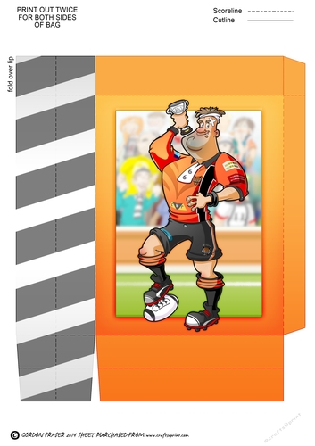 Rugby Dude: Orange, Black Stripes Mini Gift Bag