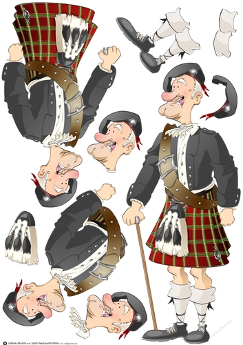 Scottish Old Man Kilt Decoupage Sheet