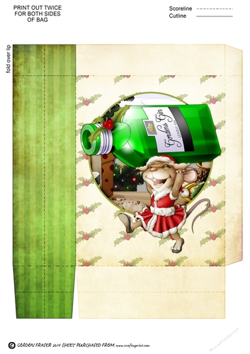 Mrs Christmas Gin Mouse Mini Gift Bag