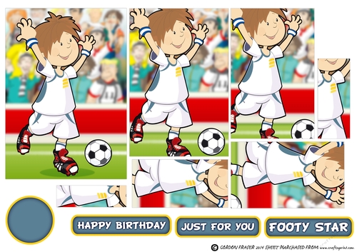 Mini Footballer Dude White and Blue Pyramid