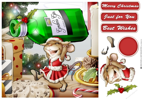 Mrs Christmas Gin Mouse 8x8