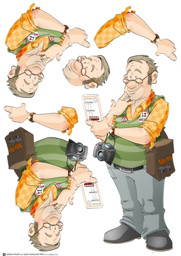 Bus Spotter Dude 1 Decoupage Sheet