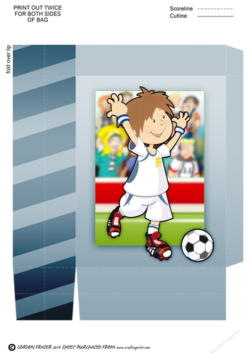 Mini Footballer Dude White and Blue Mini Gift Bag
