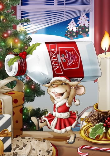 Mrs Christmas Vodka Mouse A4