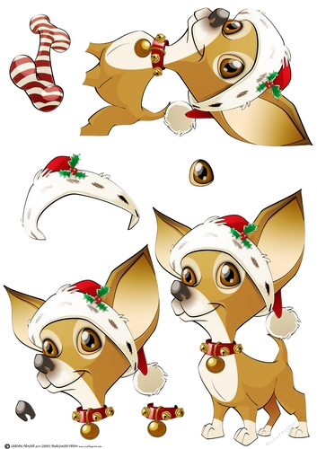 Chihuahua Christmas Decoupage Sheet