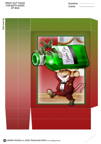 Mr Christmas Gin Mouse Mini Gift Bag