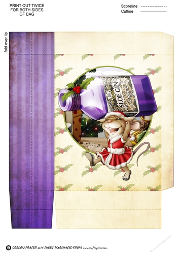 Mrs Christmas Sloe Gin Mouse Mini Gift Bag