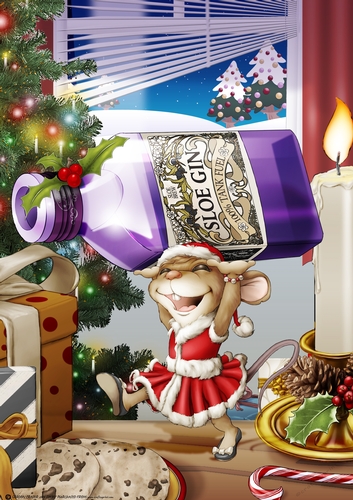 Mrs Christmas Sloe Gin Mouse A4