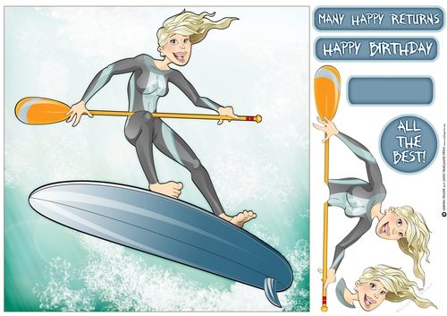 Paddle Surf Dudess 8x8 Quick Card