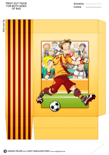 Football Dude Yellow and Red Mini Gift Bag