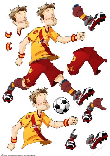 Football Dude Yellow and Red Decoupage Sheet