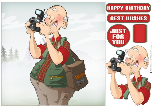 Old Photographer Dude 8x8 Quick Card