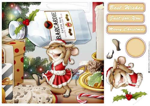 Mrs Christmas Rum Mouse 8x8 Quick Card