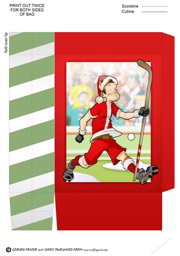 Christmas Hockey Dude Mini Gift Bag