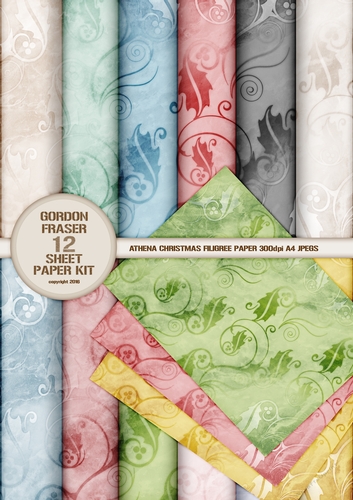 Athena Christmas Paper 12 Sheet Kit