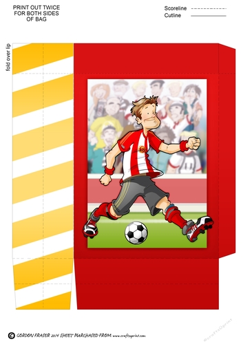 Football Dude Red, White and Yellow Mini Gift Bag