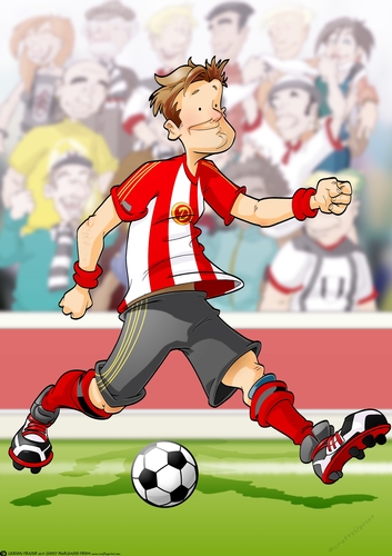 Football Dude Red, White and Yellow A4