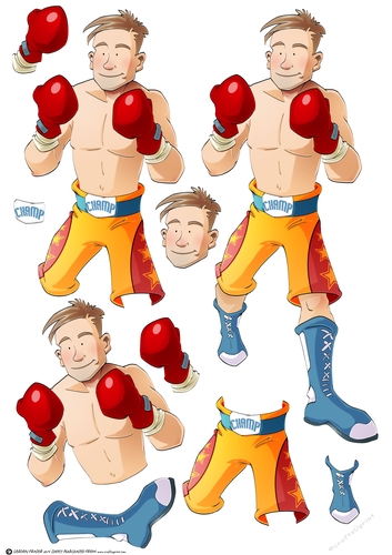 Boxer Dude Yellow Decoupage Sheet