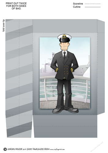 Navy Sailor Officer Dude Mini Gift Bag