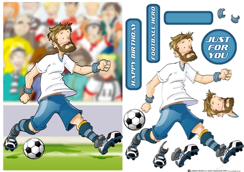 Football Dude White and Blue Beard