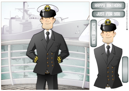 Navy Sailor Officer Dude 8x8 Quick Card