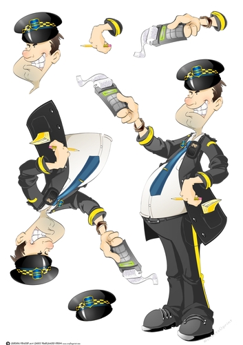 Traffic Warden Dude Decoupage Sheet