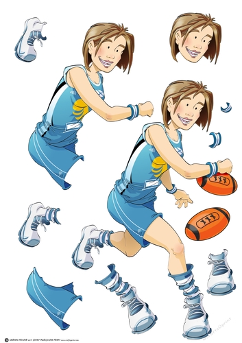 Aussie Rules Football Dudess Blue Decoupage Sheet