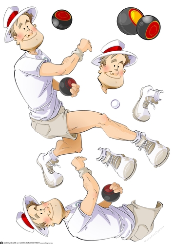 Lawn Bowls Dude 3 Decoupage Sheet