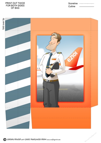 Airline Pilot Dude (Orange) Mini Gift Bag