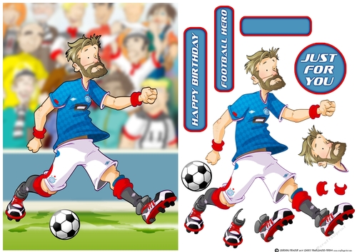 Football Dude Blue and White Beard