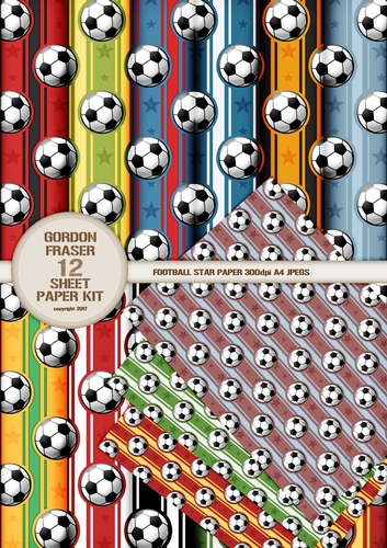 Football Stars 12 Sheet Paper Kit
