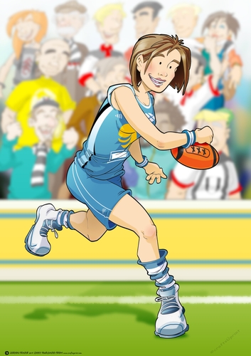 Aussie Rules Football Dudess Blue A4